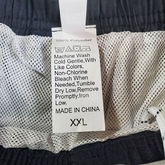 Shein Manfinity Swim Trunks Mens XXL Green Striped Drawstring Board Shorts - Picture 3 of 9